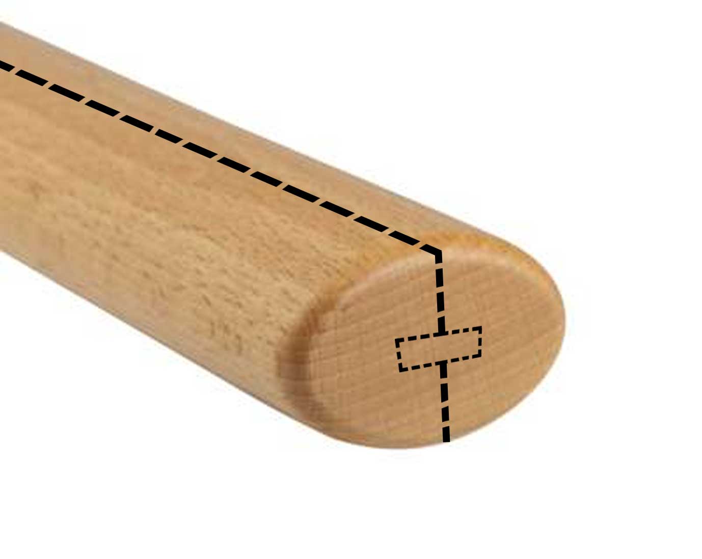 Elegante Lösung für gerade Geländer, mit Bendywood® - Handläufen möglich